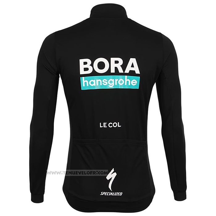 2022 Maillot Cyclisme Bora-Hansgrone Noir Manches Longues et Cuissard